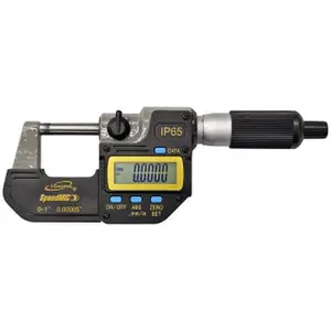 iGaging Quick Action SpeedMic Digital Micrometer, 0-1" Range, 0.00005"/0.001mm, Wireless Charging, Micro USB Data Output Port, IP65 Protective Rating against Dust & Fluid