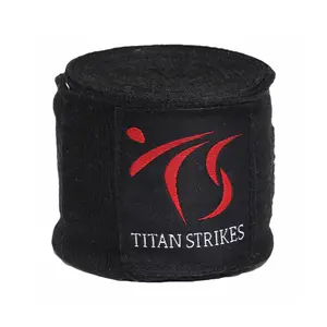 Titan Strikes 180 Inch Elasticated Bandages for MMA, Muay Thai, Kickboxing & Men with Inner Gloves and Fist Protection