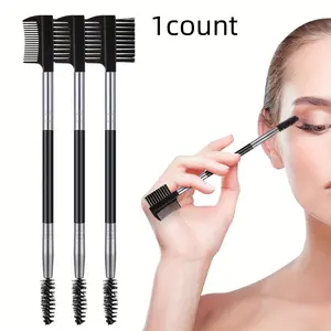 3-in-1 Eyebrow & Eyelash Shaping Tool - Dual-Ended Brush for Defining Lashes, Removing Clumps & Grooming Brows, Fragrance-Free Polyester Bristles