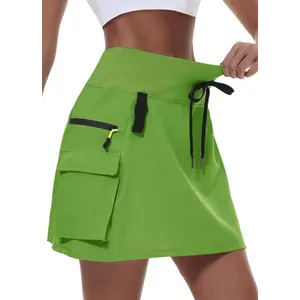 Women's Hiking Cargo Skort Skirt High Waisted Golf Dressy Casual with Zipper Pockets Workout Sport Quick Dry Skirts
