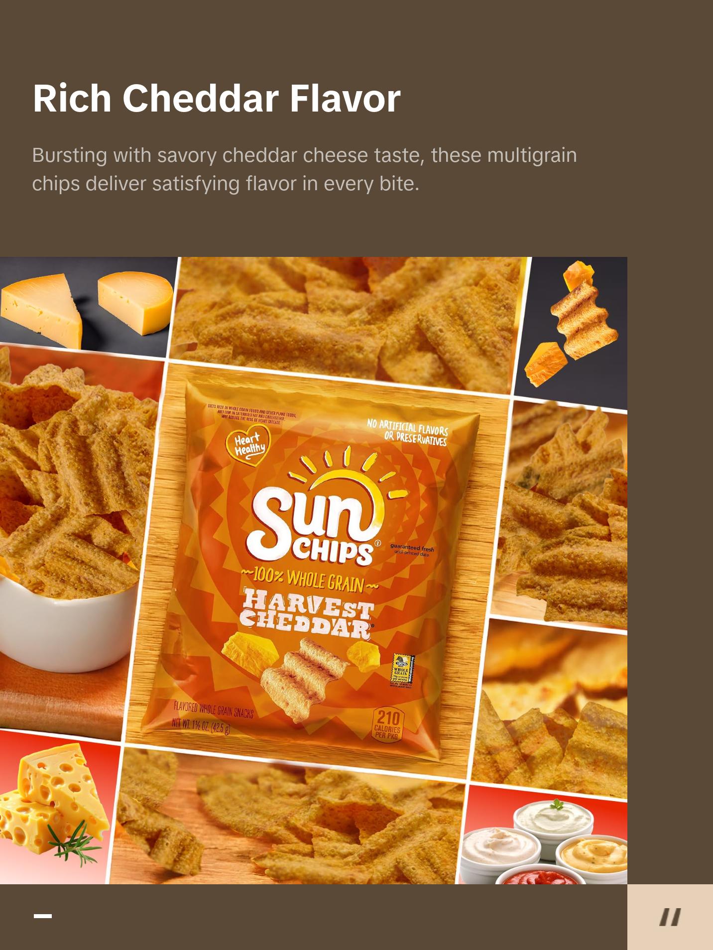 SunChips Harvest Cheddar Flavored Multigrain Chips, 1.5-Ounce Bags, Pack of 12 Bundled by Shoppyway Snacks Crunchy Crispy Corn Cheese