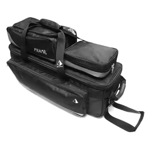 Pyramid Path Triple Tote Roller Plus Bowling Bag (Black/Silver)