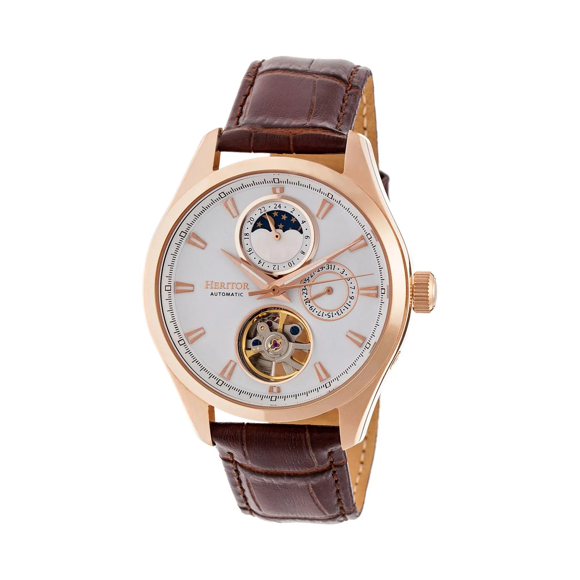 Heritor Automatic Men's Sebastian Stainless Leather Watch Heritor Automatic Men's Sebastian Stainless Leather Watch