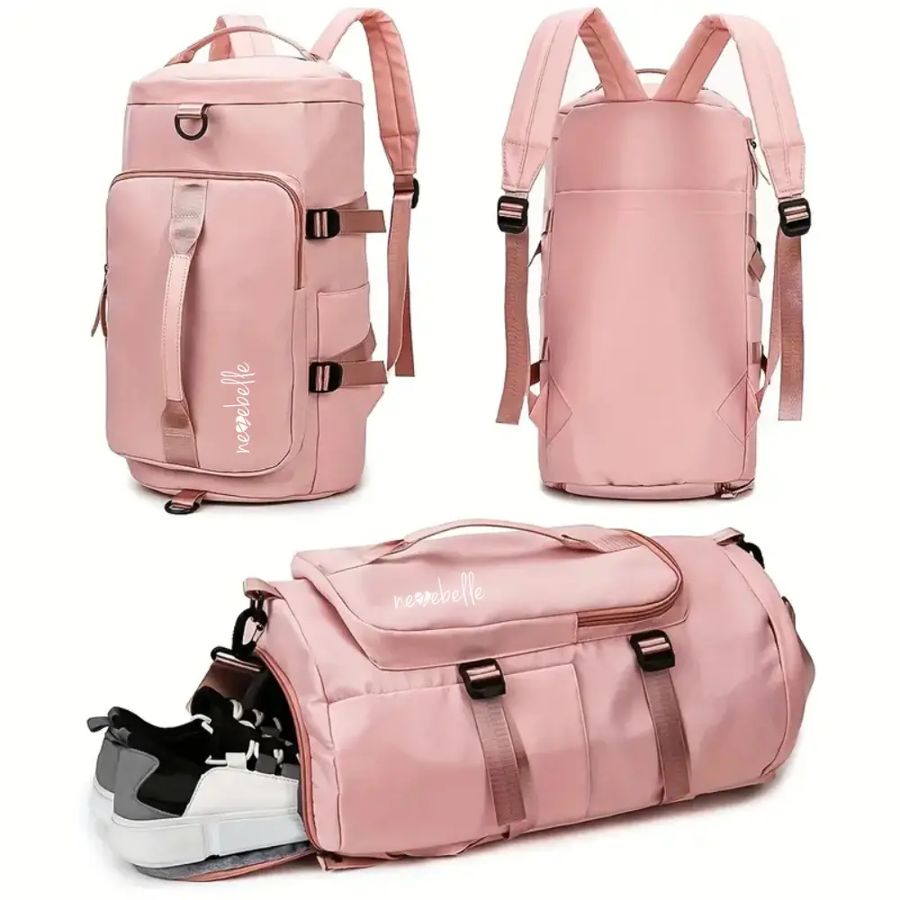 Women's Lightweight Gym Weekender Bag with Shoe Compartment Overnight Airlines Travel Brand Gym Dance Sports Yoga Duffel Bag Backpack Luggage Carry-on Waterproof Multi-Functional Gym Bag