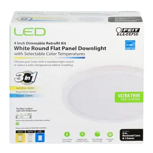 Feit Electric 3933439 4 in. 6.5 watt LED Retrofit Downlight Kit, White, Recessed Lighting, Indoor Lighting
