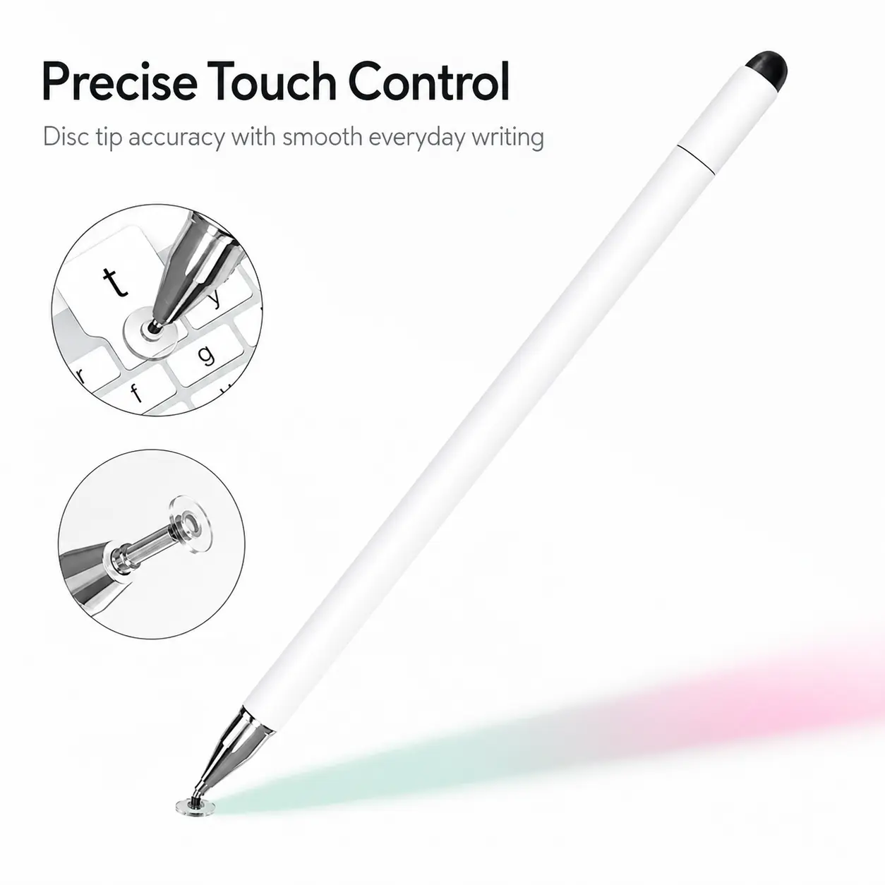 3-in-1 Universal Stylus Pen with Ballpoint Tip, High Precision Touch Screen Pen for Tablets, Phones, Switch & Laptops, No Bluetooth or Charging Needed, Smooth Writing Drawing Pen for School, Work & Gifts