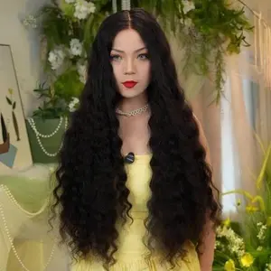 [Luxury Queen Series] FF WIG Loose Deep Raw Human Hair Glueless Wig 26 30 Inches 9*6 Pre-Cut HD Lace 250% Density Natural Black Wear Go Wig with Special Drawstring #FFWIG