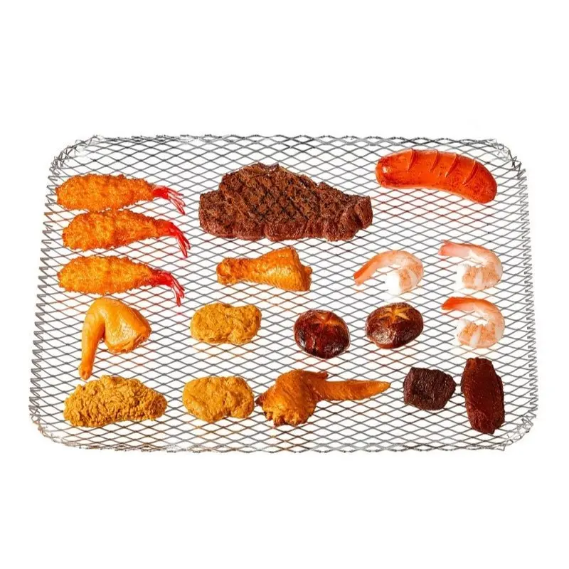 2pcs Non-Stick Disposable BBQ Grill Mesh Toppers - Easy Clean Cooking Grid Pans for Outdoor Grilling, Camping & Picnics, Shrimp & More, Picnic Bbq Accessories Grid Pattern Design Versatile Cooking Mat, Grilling Accessories for Outdoor Grill