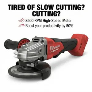 Hot Selling Milwaukee 125mm Cordless Angle Grinder, Heavy Duty Power Tool for Metal Cutting, Rust Removal, Stone Polishing and Construction Renovation