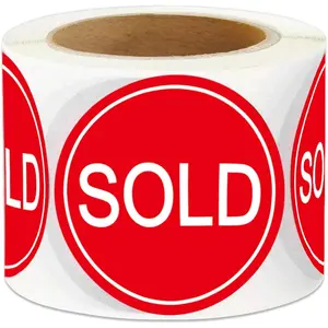 2 Inch Sold Stickers Fluorescent Red Sold Labels - Sold Point of Sale Pricing Inventory Control Labels for Retail Store Shop Tag Yard Sale 500 Pcs