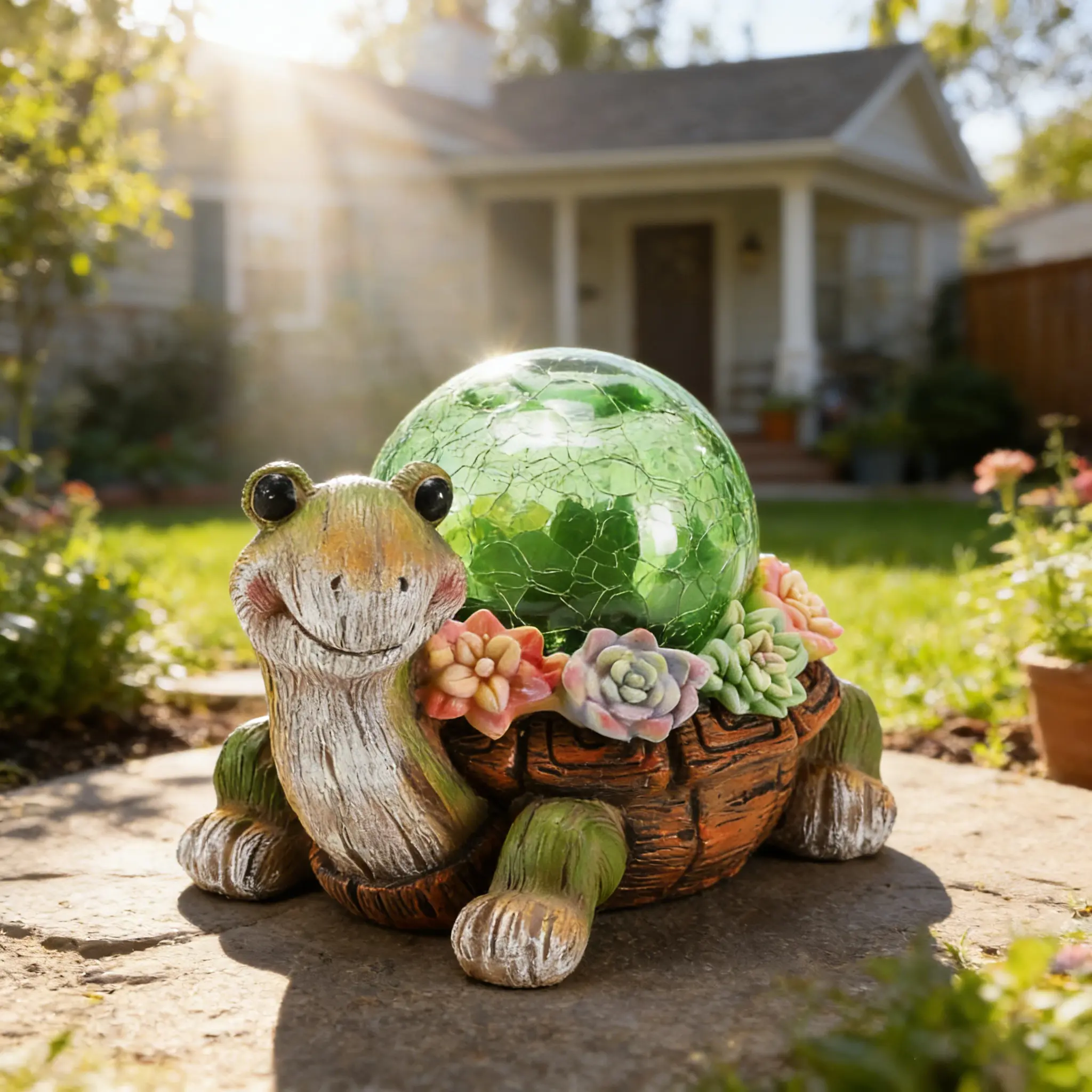 Solar- Self-Lit Glowing Turtle Outdoor Statue,Resin Garden Decor, Luminous & Expressive Eyes for Patio, Deck, Yard - Low-Maintenance Night, Durable All-Weather Decoration,Gifts for Mom tiktokshopsprin, Valentine's Day, Mother's Day