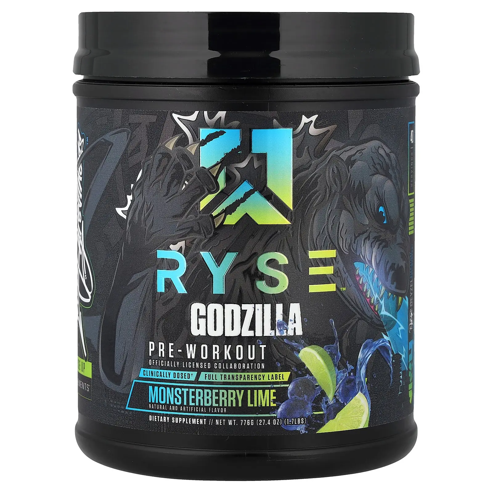 RYSE Godzilla, Pre-Workout, Monsterberry Lime, 1.74 lbs (776 g) RYSE Godzilla, Pre-Workout, Monsterberry Lime, 1.74 lbs (776 g)