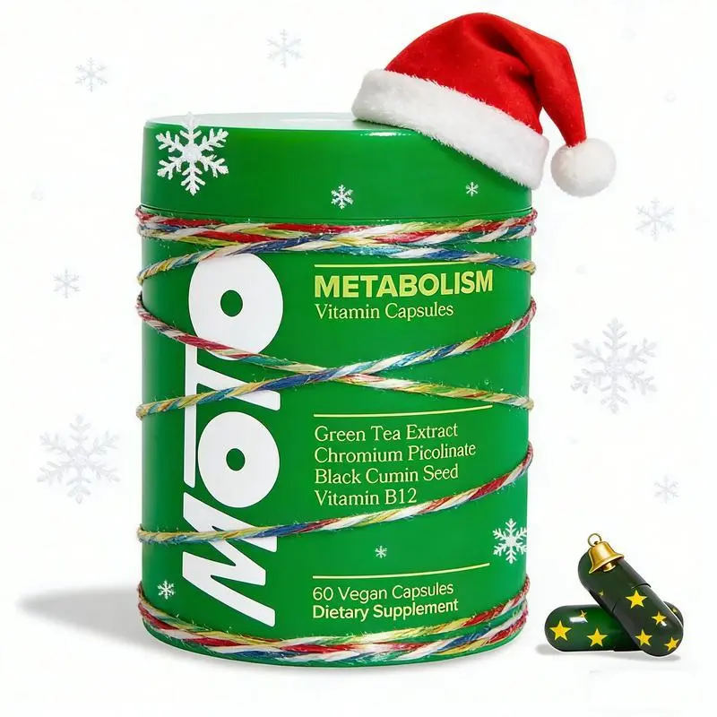 MOTO Metabolism Vitamin Capsules I 60 Vegetarian Capsules I Contains Green Tea Extract + Vitamin B12