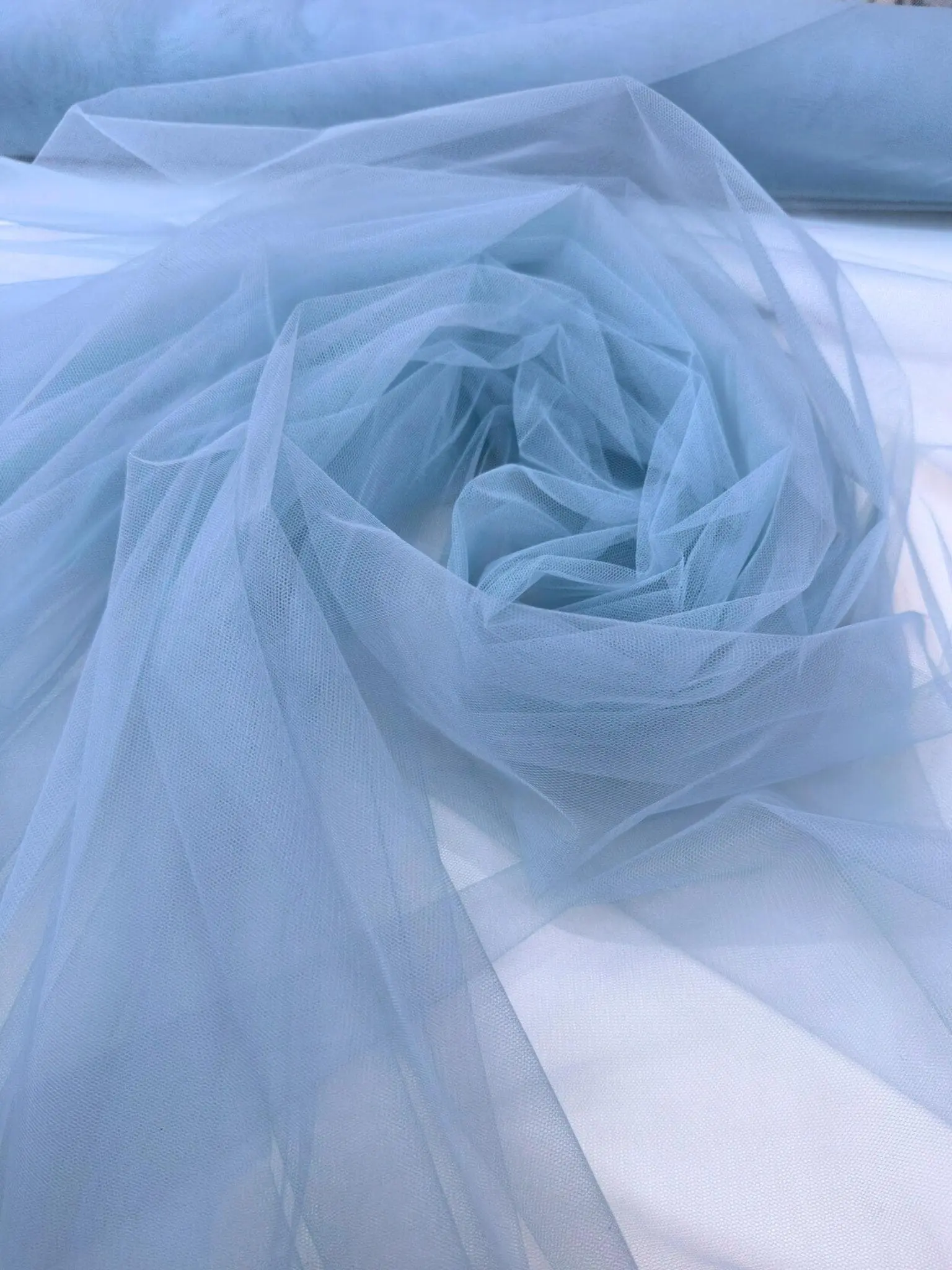 Light Blue Stretch Netting Fabric