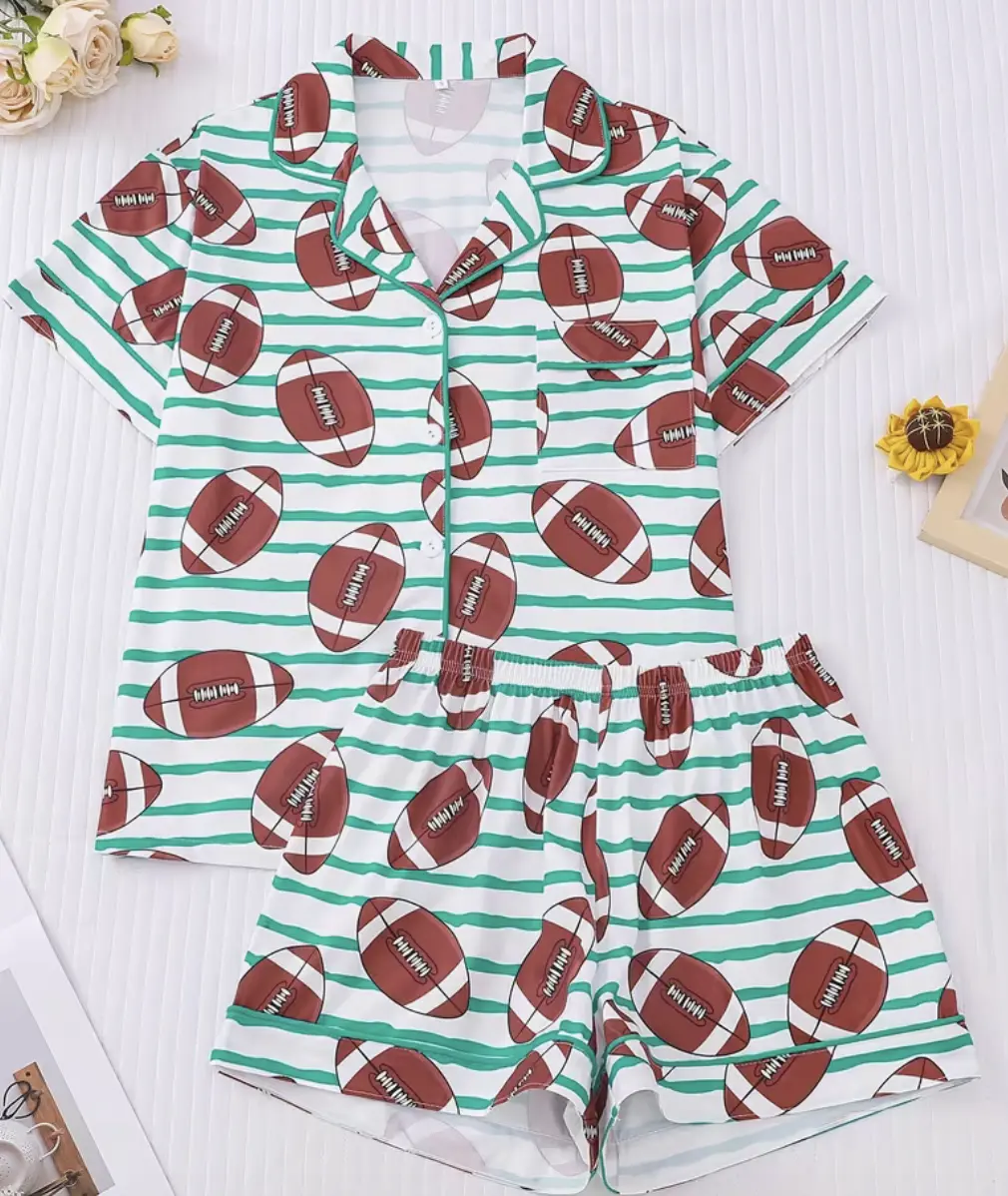 Womens Football Short Pajama set