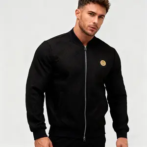 Mens Loose Fit Lightweight Jacket Casual Stylish bomber Jacket Fashion Color Casual Office Comfy Zip Up Bomber Jacket Men’s Quilted Bomber Jacket | Medusa Logo Zip-Up | Streetwear Fashion (Black/White)