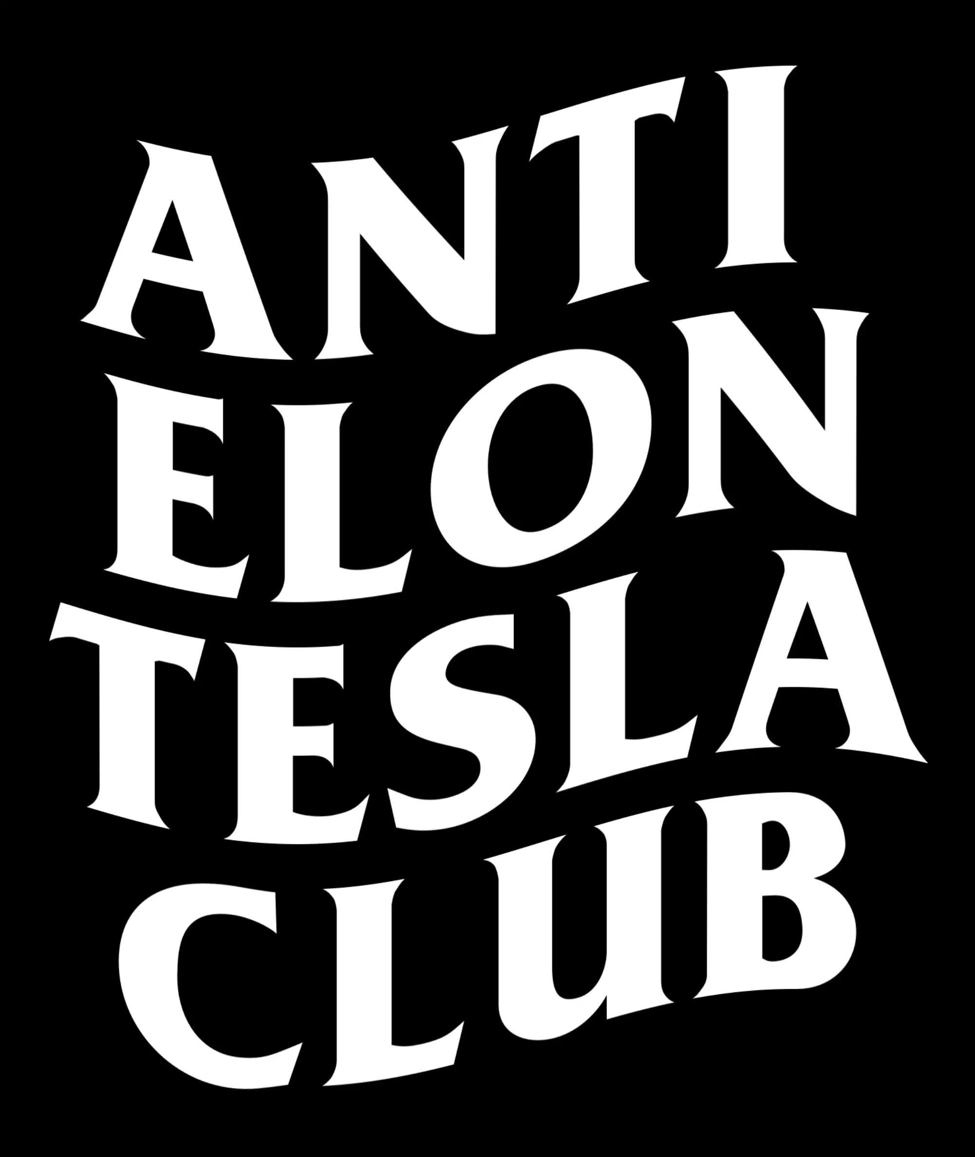 ANTI-ELON Tesla CLUB Car Bumper Sticker Decal Tesla Regret Musk Is Crazy, Water Bottle, Laptop Decal, Tesla Sticker, social club logo parody Gift Decoration Waterproof