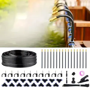 Automatic Micro Spray Irrigation System with Adjustable Bronze Atomizing Nozzle - Heavy-Duty Metal Low- Watering Kit Suitable for Balcony, Greenhouse Plants, Outdoor Watering System,