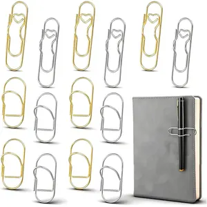 16 count Metal Pen Clips for Notebook, Pen Holder Clips for Papers Journal Book School Office Supplies /