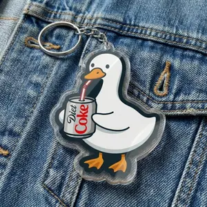 Diet Coke Goose Acrylic Keychain, Meme Goose Bag Charm, Quirky Animal Soda Gift