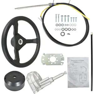 10FT Boat Rotary Steering System Outboard Kit SS13710 Marine with Steering Wheel
