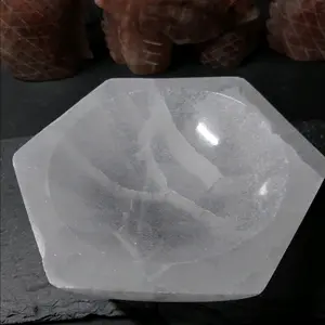 Selenite Hex Charging Bowl, 4.5"