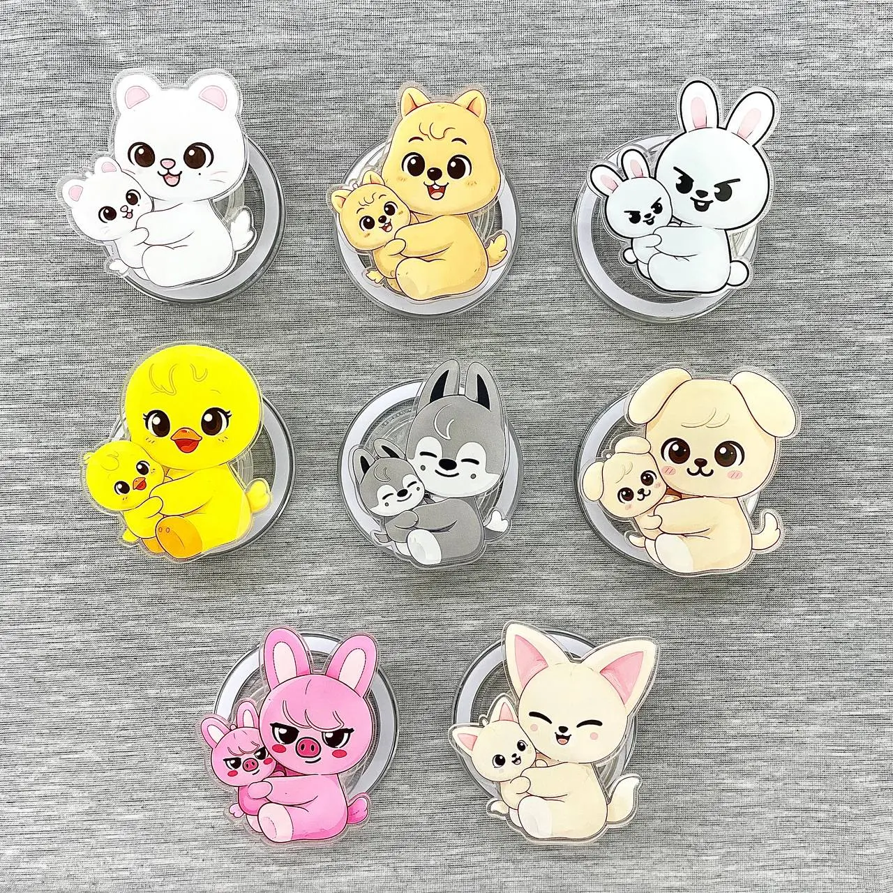 Cute Kpop Hug Phone Grip Collection - Magnetic Pop Socket & Kickstand - Kawaii Idol Inspired Accessory