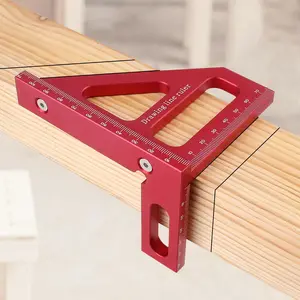 3D Multi-Angle Measuring Ruler,45/90 Degree Aluminum Alloy Woodworking Square Protractor,Drawing Line Ruler, Miter Triangle Ruler High Precision Layout Measuring Tool for Engineer Carpenter,R