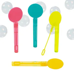 4 3/4" Mini Flat Bright Colored Bubble Tubes with Wand - 24 Pc.