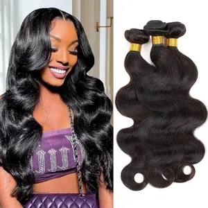Brailian Virgin Hair Body Wave Straight Hair Bundles Human Hair Quick Weave  Extensions Natural Black Budget Friendly Body Wave Bundles Human Hair Bundle 1/3/4 Piece