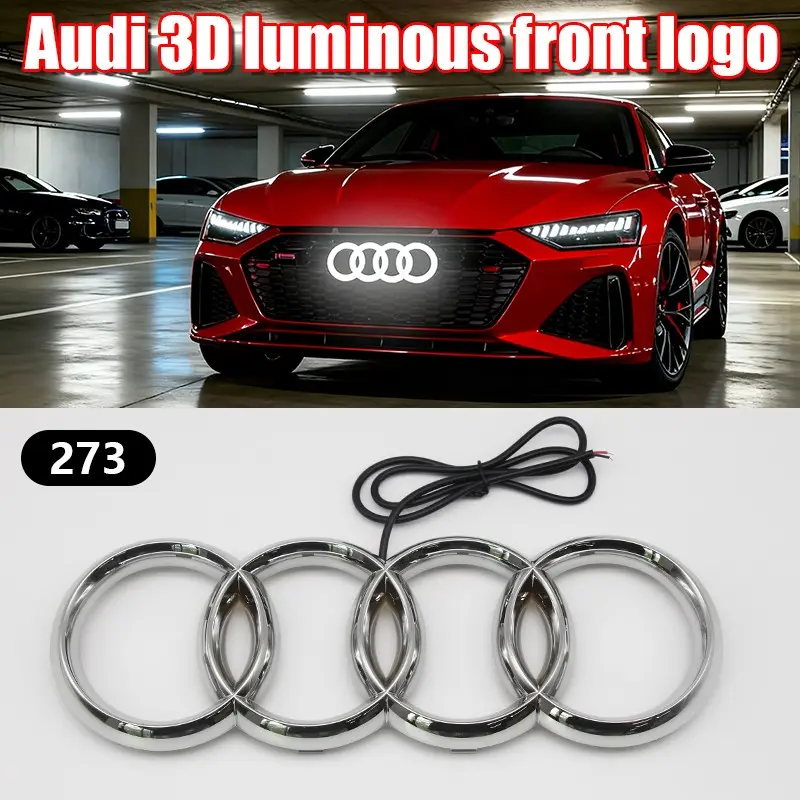 Car LED Grille Light Emblem Lamp, 3D Illuminated Car Badge Sticker for AUDI A3 A4 A5 A6 A7 A8 S3 S4 S5 S6 S7 Q3 Q5 Q7 TT SQ, Unique Vehicle Exterior Decoration