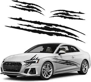 3 count  Monster Claw Stickers Vinyl Claw Marks Decals, 1 Full Set  Hood Decal Scratch Stripe Auto Headlight Decal Marks Decor Accessories (Color : Black)