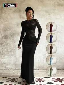 Women's Fall Winter New Long Sleeve Lace Dress, Elegant Chic Fashion Design, Perfect Fit for Casual & Formal Occasions, Stylish Women's Clothing