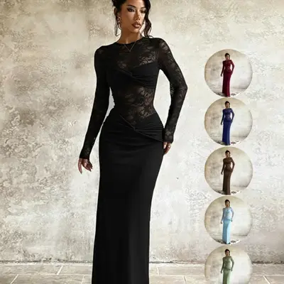 Britney Lace Maxi Dress Fashion Nova - TikTok Shop