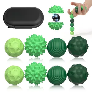Silicone Balls Fidget Toys Magnetic, 8 Counts/set Textured Sensory Desk Gadgets, Magnetic Stress Relief Toys for Focus & Fun, Stocking Stuffers Gift for Teens & Adults