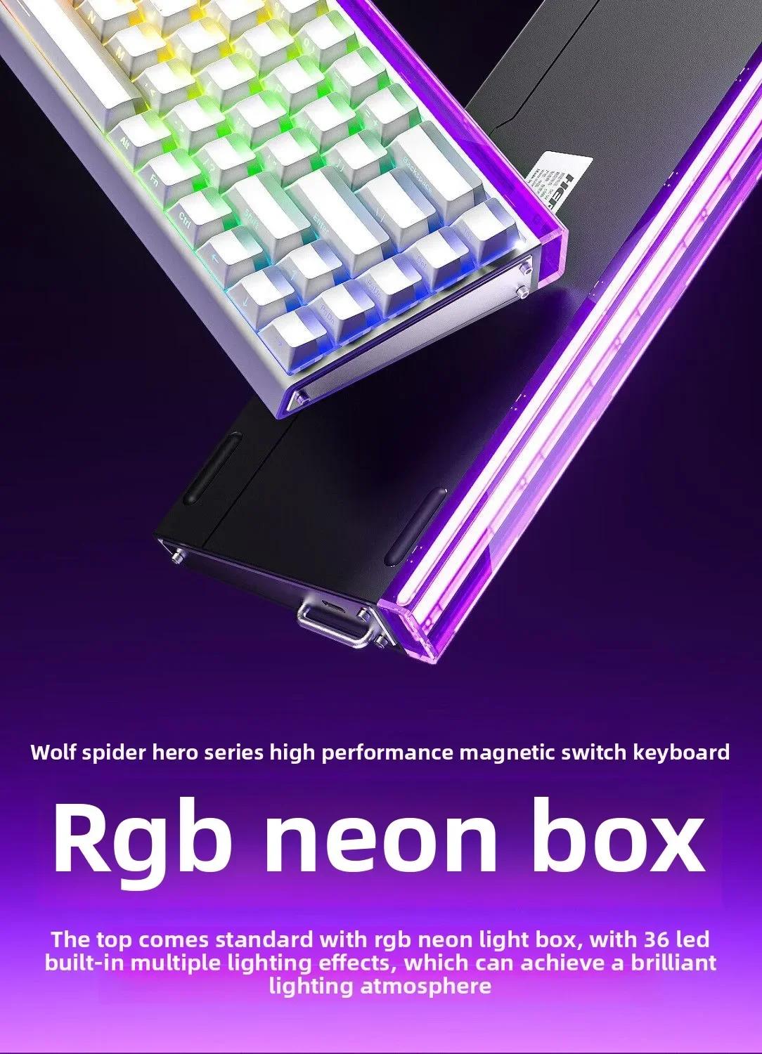 AULA HERO 68HE 60% Gaming Keyboard Wired Hall Effect Magnetic Switch with Adjustable Actuation Rapid Trigger Mode 8K Hz Polling Rate 0.125ms Latency Side Printed PBT Keycaps RGB Backlit