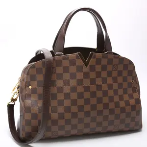 Pre-owned Louis Vuitton canvas Shoulder Bags Damier Ebene Kensington Bowling