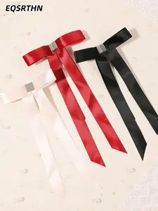 Satin Ribbon Magnetic Bow Hair Clip, Super cute clips: The red, black, and white satin bow hair clips come with a lively and flowing feel. No matter what hairstyle you have, they can instantly enhance the layering of your look, eas