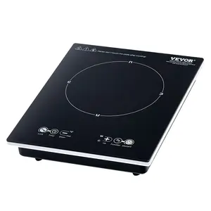 fathersdaygift VEVOR Portable Induction Cooktop, 1800W Electric Induction Burner with 9 Temperature Settings, Countertop Induction Hot Plate with 3H Timer, Child Lock, Easy to Clean, for Home Kitchen Cooking