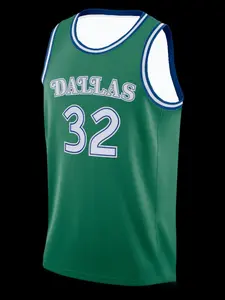 Men's Basketball Tank Top, Dallas 32 Flagg Print, Breathable Mesh Sleeveless Sports Shirt, Ideal for Basketball Training