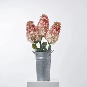 Light Pink Silk Pee Gee Hydrangea Single Long Stem Spray - 36"