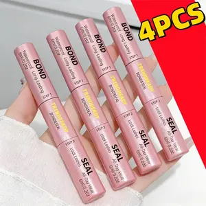 4/2PCS 2-in-1 Waterproof Eyelash Glue with Sealer, Long Lasting False Eyelash Adhesive Invisible Clear Finish for All Day Wear