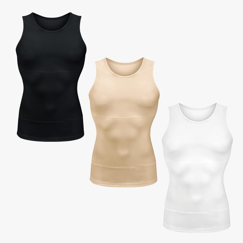 【Nebility】 Men’s Silky Soft Compression Shapewear Tank, Slimming Body Shaper Vest with Waist & Chest Support, Stretchy, Odor-Resistant, Breathable Muscle Tank for Daily Comfort, Menswear, Tanktop