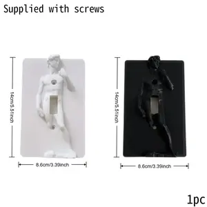 Classic Theme Switch Light Decorative Plate Renaissance Style Sculpture Innovative Personality No Battery Needed Comes with Screws Suitable for Bedroom Kitchen Living Room Game Room Compatible with Standard Light Switches