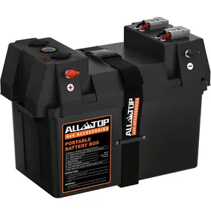 Portable Battery Box w/ Build-in Ports & Plugs, Battery Not Included