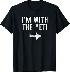 I'm With The Yeti Costume Halloween Matching Couple T-Shirt - Taliyaannhun Shop 90B08KQ9H392