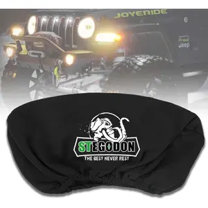 Heavy Duty Waterproof Dust-Proof UV-Resistant Neoprene Luminous Winch Protection Cover Fits for 8000-13000 lbs Electric Winches