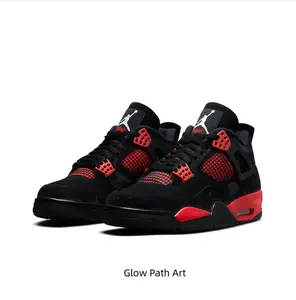 Retro Mid-Top Basketball Shoes in Black and Red with Breathable Mesh Panels and Visible Air Cushioning Unit