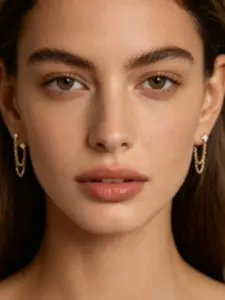 Double Layer Chain Fringe Earrings, Women's Fashion Jewelry, Perfect Birthday Gift, Versatile Elegant Accessories