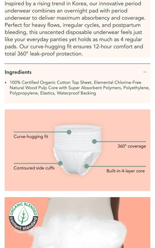 Disposable Period Underwear Made With Organic Cotton